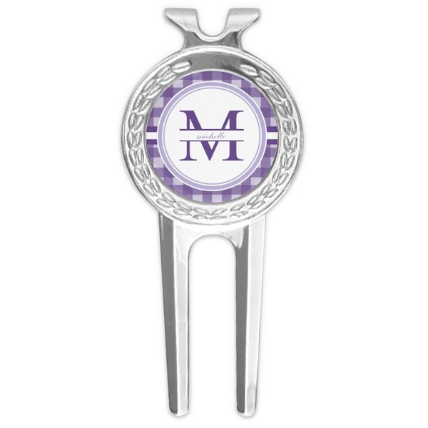 Custom Gingham Print Golf Divot Tool & Ball Marker (Personalized)