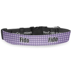 Gingham Print Deluxe Dog Collar - Small (8.5" to 12.5") (Personalized)