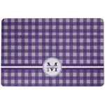 Gingham Print Dog Food Mat w/ Name and Initial