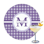 Gingham Print Printed Drink Topper - 3.25" (Personalized)