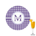 Gingham Print Printed Drink Topper - 2.15" (Personalized)