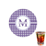 Gingham Print Printed Drink Topper - 1.5" (Personalized)