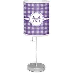 Gingham Print 7" Drum Lamp with Shade Polyester (Personalized)