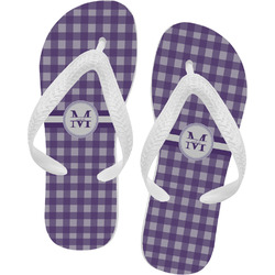 Gingham Print Flip Flops - Small (Personalized)