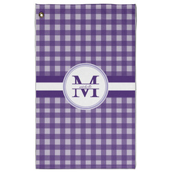 Gingham Print Golf Towel - Poly-Cotton Blend - Large w/ Name and Initial