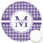 Gingham Print Printed Cookie Topper - 3.25" (Personalized)