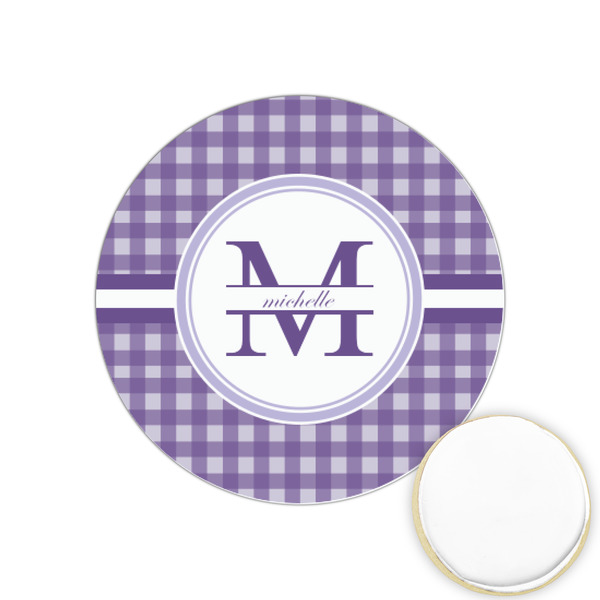 Custom Gingham Print Printed Cookie Topper - 1.25" (Personalized)