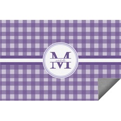 Gingham Print Indoor / Outdoor Rug - 6'x8' w/ Name and Initial