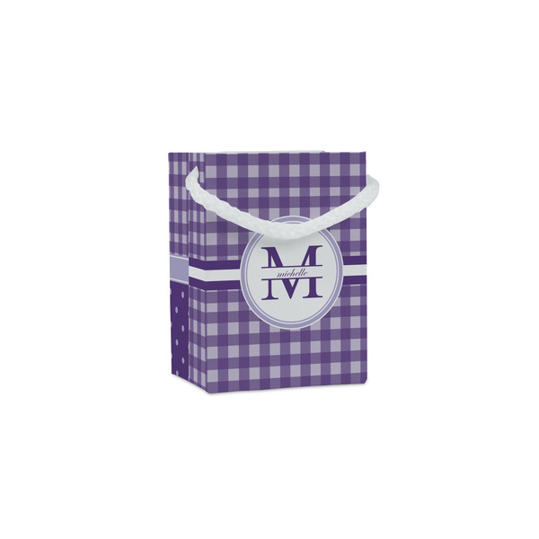 Custom Gingham Print Jewelry Gift Bags - Gloss (Personalized)