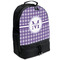 Gingham Print Large Backpack - Black - Angled View