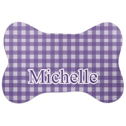 Gingham Print Bone Shaped Dog Food Mat (Personalized)