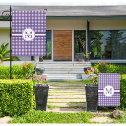 Gingham Print Large Garden Flag - Single Sided (Personalized)