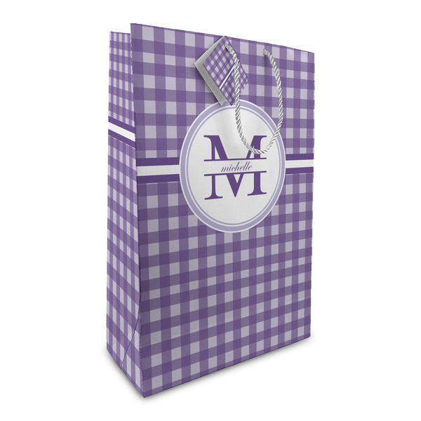 Custom Gingham Print Large Gift Bag (Personalized)