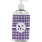 Gingham Print Plastic Soap / Lotion Dispenser (16 oz - Large - White) (Personalized)