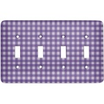 Gingham Print Light Switch Cover (4 Toggle Plate)