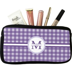 Gingham Print Makeup / Cosmetic Bag - Small (Personalized)