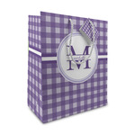 Gingham Print Medium Gift Bag (Personalized)