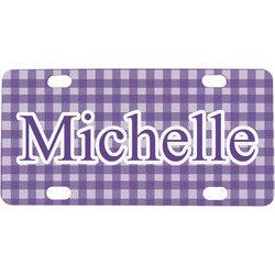 Gingham Print Mini / Bicycle License Plate (4 Holes) (Personalized)