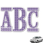 Gingham Print Monogram Car Decal (Personalized)