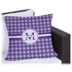 Gingham Print Outdoor Pillow - 16" (Personalized)