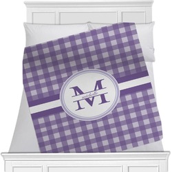 Gingham Print Minky Blanket - Twin / Full - 80"x60" - Single Sided (Personalized)