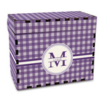 Gingham Print Wood Recipe Box - Full Color Print (Personalized)