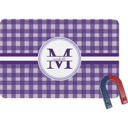 Gingham Print Rectangular Fridge Magnet (Personalized)