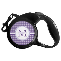 Gingham Print Retractable Dog Leash - Large (Personalized)