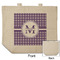 Gingham Print Reusable Cotton Grocery Bag - Front & Back View