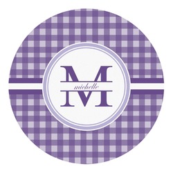 Gingham Print Round Decal - Large (Personalized)