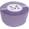 Gingham Print Round Pouf Ottoman (Bottom)