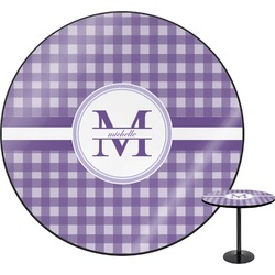 Gingham Print Round Table - 24" (Personalized)