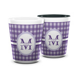 Gingham Print Ceramic Shot Glass - 1.5 oz (Personalized)