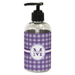 Gingham Print Plastic Soap / Lotion Dispenser (8 oz - Small - Black) (Personalized)