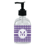 Gingham Print Glass Soap & Lotion Bottle - Single Bottle (Personalized)