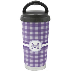 Gingham Print Stainless Steel Coffee Tumbler (Personalized)