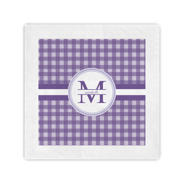 Custom Gingham Print Cocktail Napkins (Personalized)