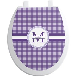 Gingham Print Toilet Seat Decal - Round (Personalized)