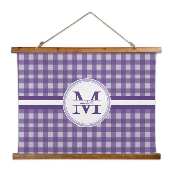 Custom Gingham Print Wall Hanging Tapestry - Wide (Personalized)