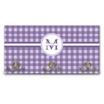 Gingham Print Wall Mounted Coat Rack (Personalized)