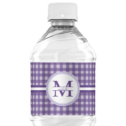 Gingham Print Water Bottle Labels - Custom Sized (Personalized)
