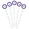 Gingham Print White Plastic 5.5" Stir Stick - Fan View