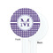 Gingham Print White Plastic 7" Stir Stick - Single Sided - Round - Front & Back