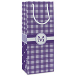 Gingham Print Wine Gift Bags - Gloss (Personalized)