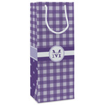 Gingham Print Wine Gift Bags - Matte (Personalized)