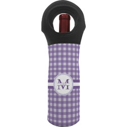 Gingham Print Wine Tote Bag (Personalized)