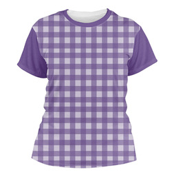 Gingham Print Women's Crew T-Shirt - Small