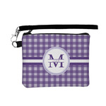 Gingham Print Wristlet ID Case w/ Name and Initial