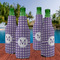 Gingham Print Zipper Bottle Cooler - Set of 4 - LIFESTYLE