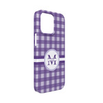 Gingham Print iPhone Case - Plastic - iPhone 13 Mini (Personalized)